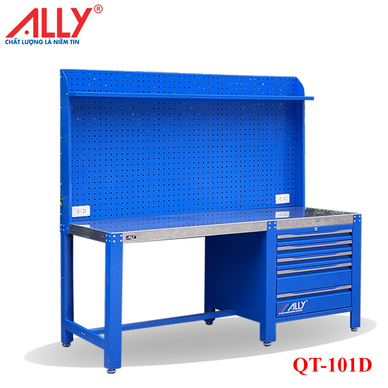 Bàn nguội thao tác cơ khí phòng sạch QT-101D 1 Ban thao tac co khi ALLY QT 101D xanh duong