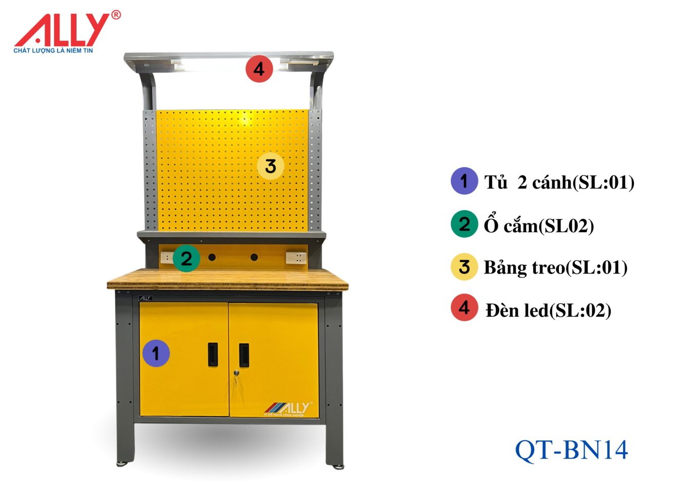 Cấu tạo bàn thao tác ALLY QT-BN14