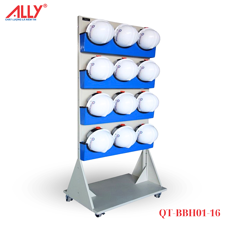 Bảng treo nón bảo hộ - QT-BBH01-16 3 Kệ treo mũ bảo hộ công nghiệp ALLY QT-BBH01-16