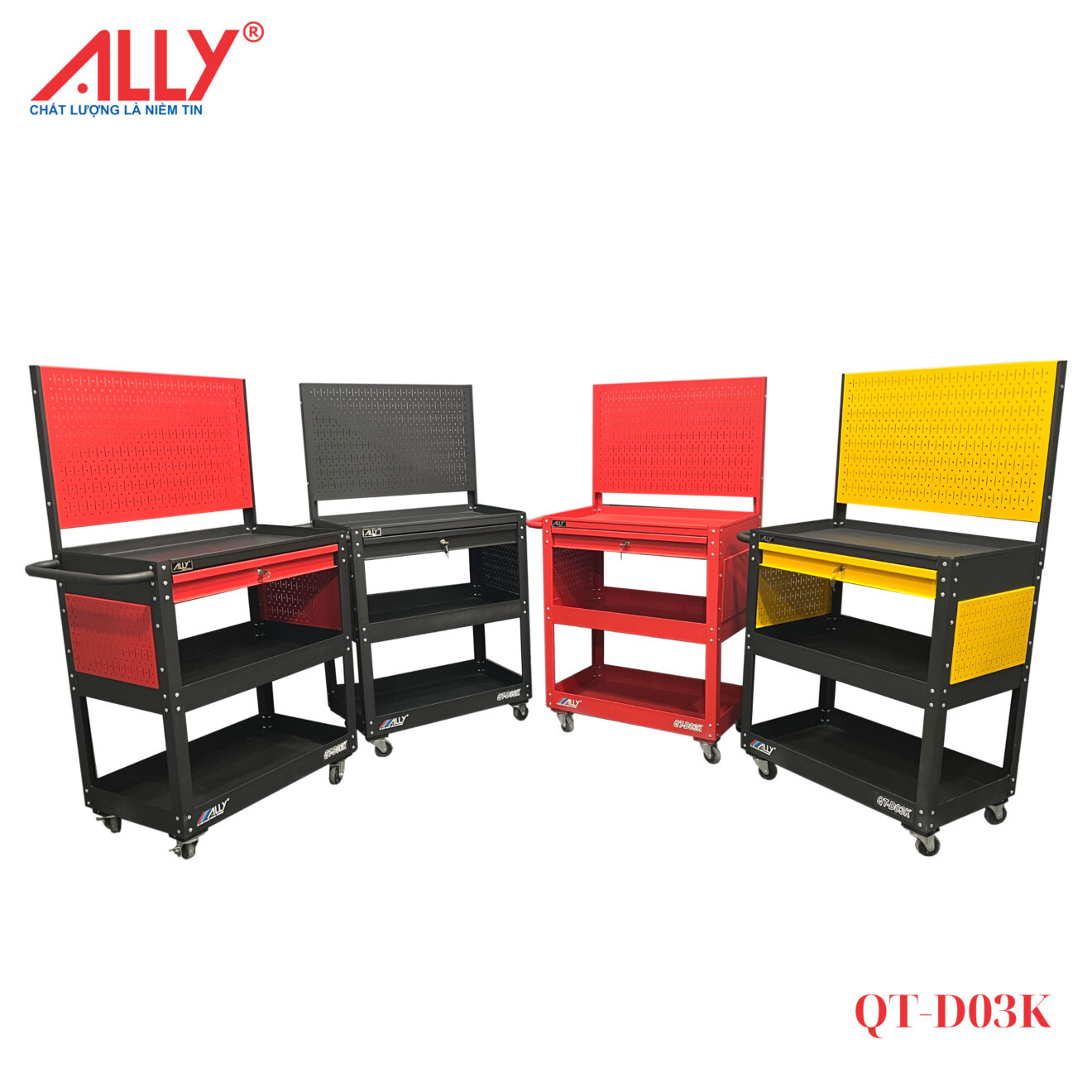 Xe đẩy đồ nghề ALLY QT-D03K FULL Màu