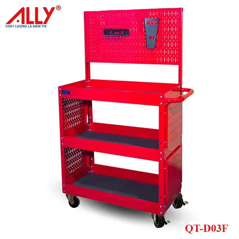 Xe đẩy dụng cụ 3 ngăn có giá treo ALLY QT-D03F 1 Xe đẩy dụng cụ 3 ngăn có giá treo ALLY QT-D03F