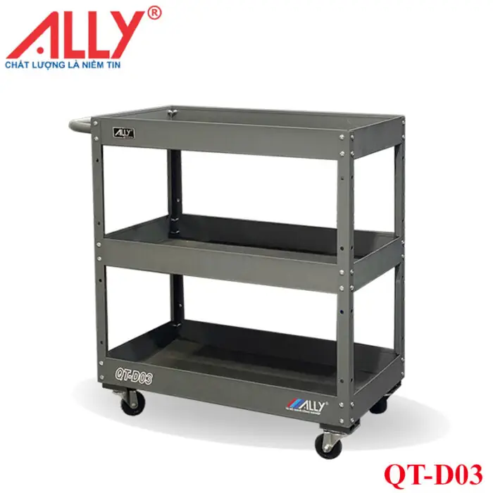 Xe đẩy dụng cụ 3 ngăn - QT-D03 2 xe-day-do-nghe-3-ngan-QT-D03-xam