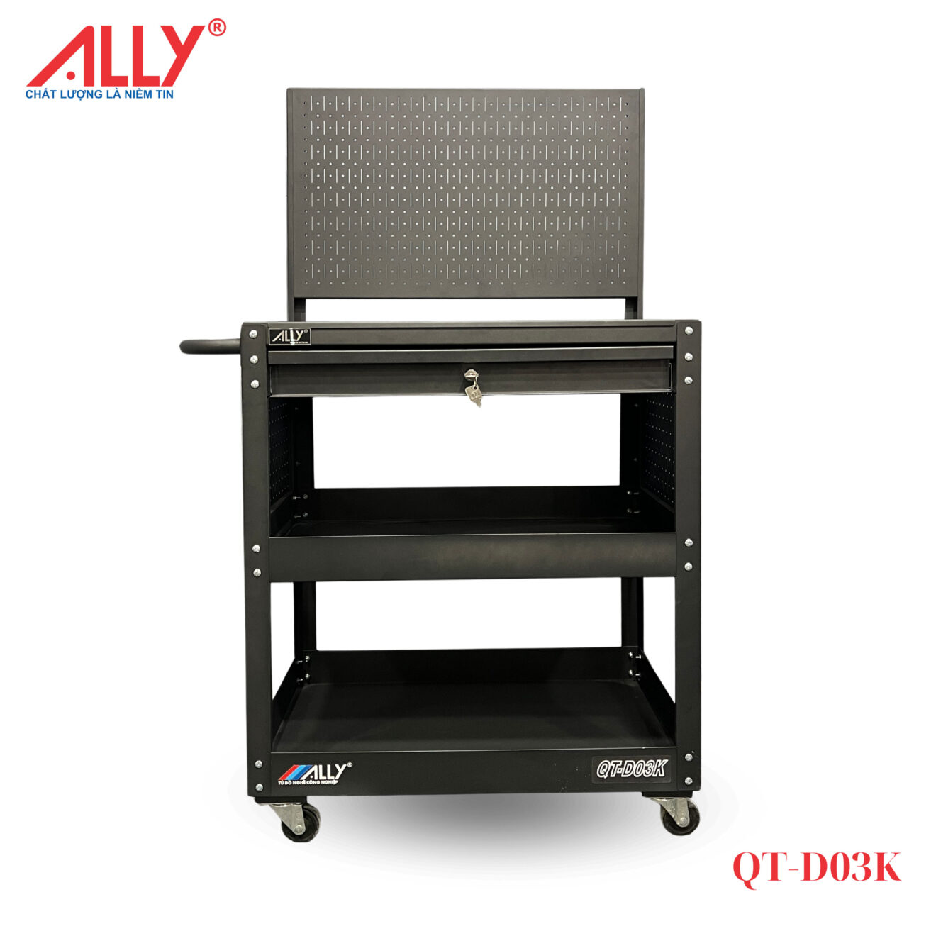 Xe đẩy đồ nghề ALLY QT-D03K màu đen